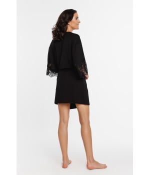 Bata beige de micromodal, talla XS/S a XL/XXL